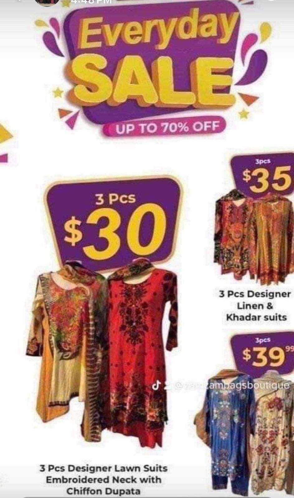 ZamZam Everyday Sale — Designer Lawn, Linen & Khadar Suits