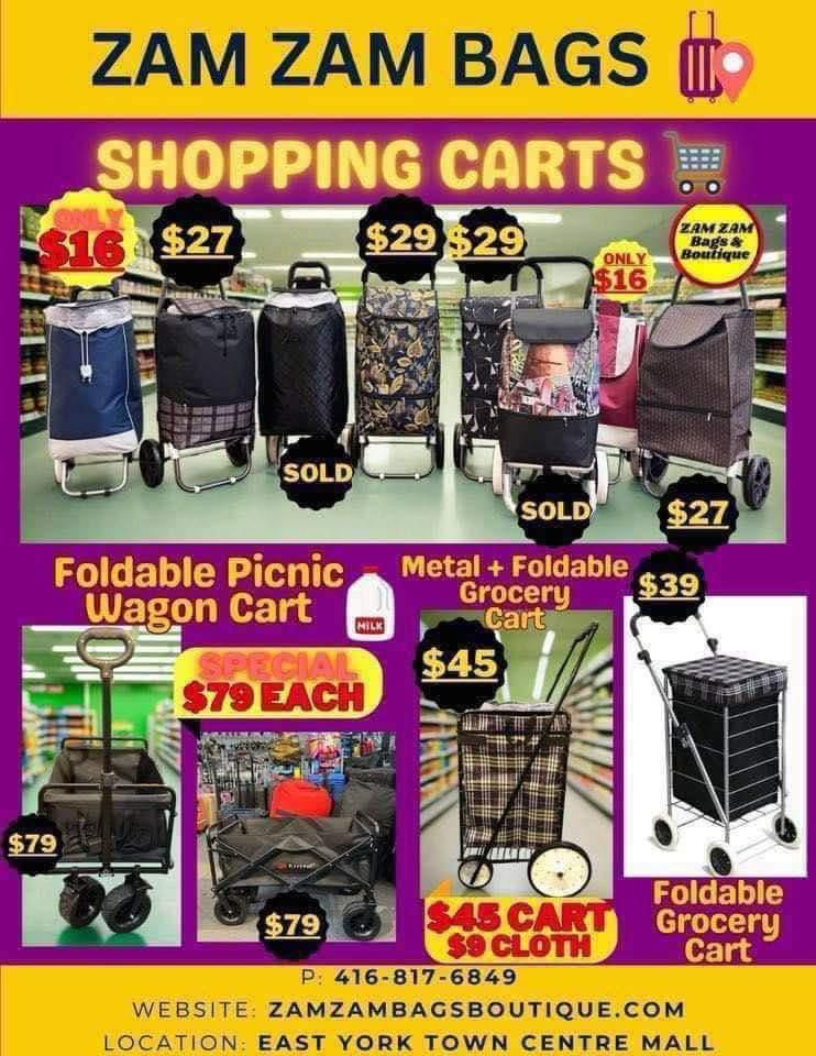 ZamZam Shopping Carts — Foldable Grocery & Picnic Wagons